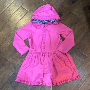 Isobella & Chloe Vibrant Pink Ruffled Raincoat size 10-12